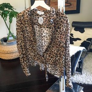NWT Bella Dahl Animal Print Blouse